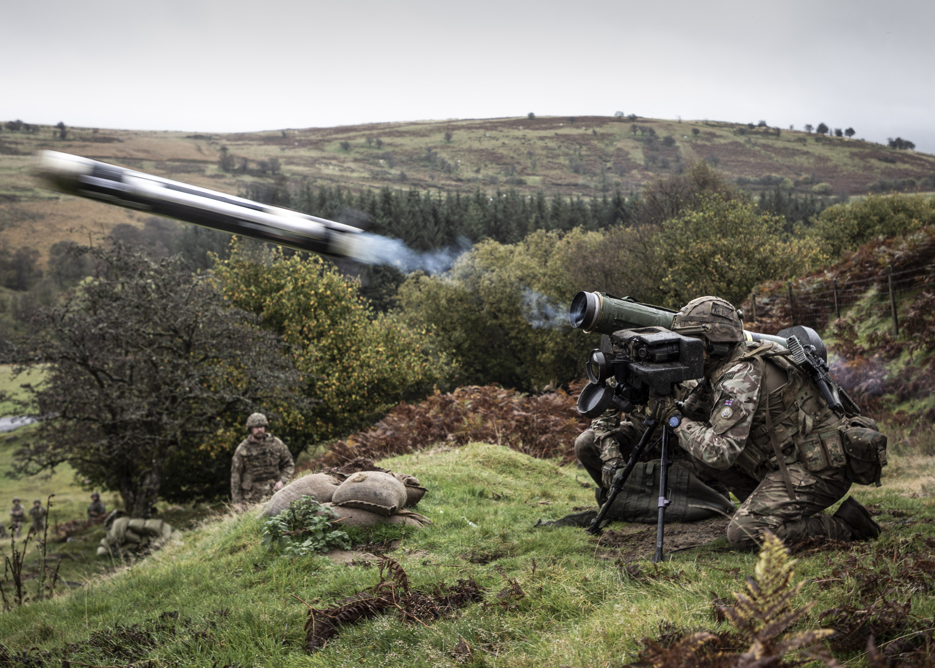 RAF Regiment in the Brecon Beacons. Missile fires from GMPG.